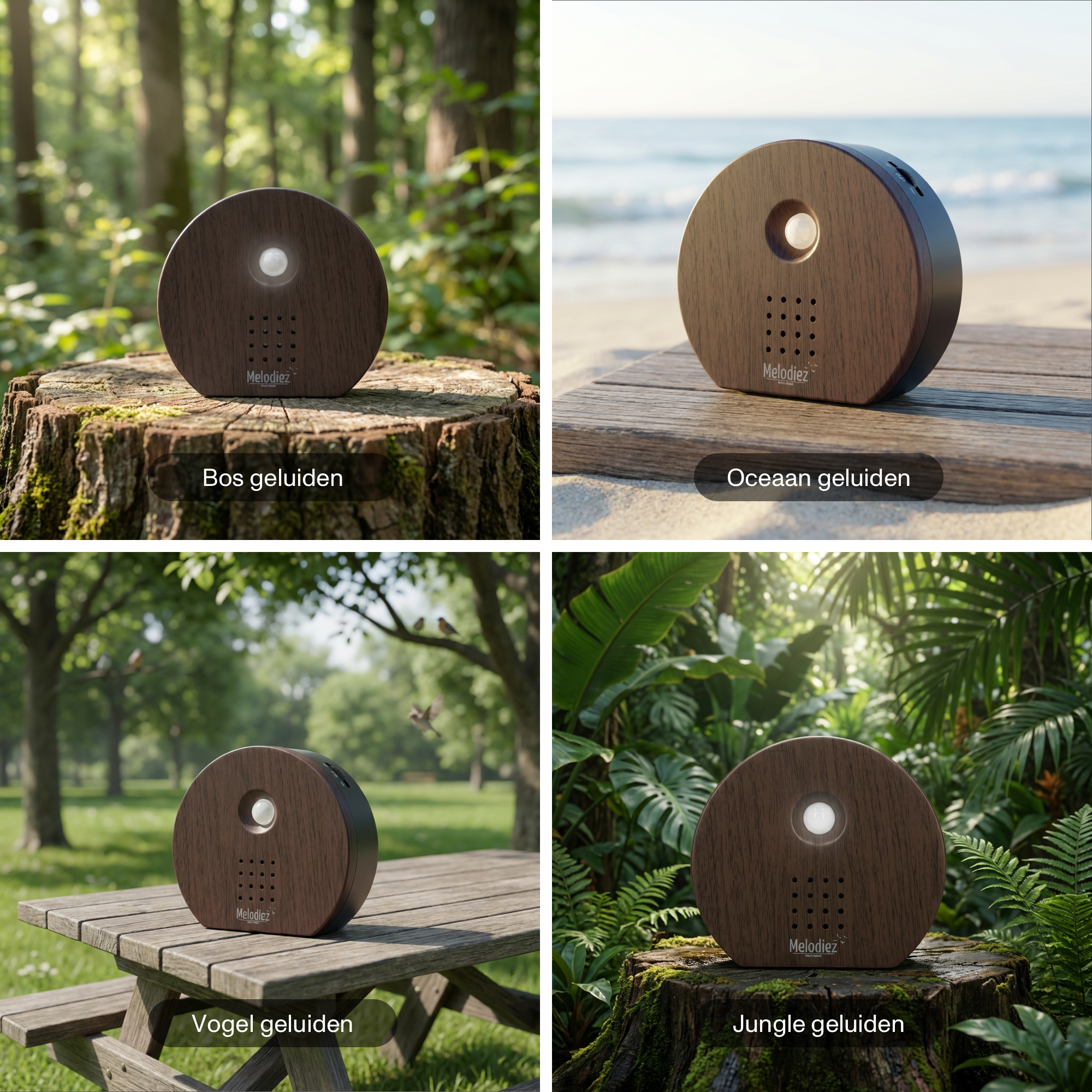 Melodiez Nature Box Ebbenhout: Beschikbare natuurgeluiden