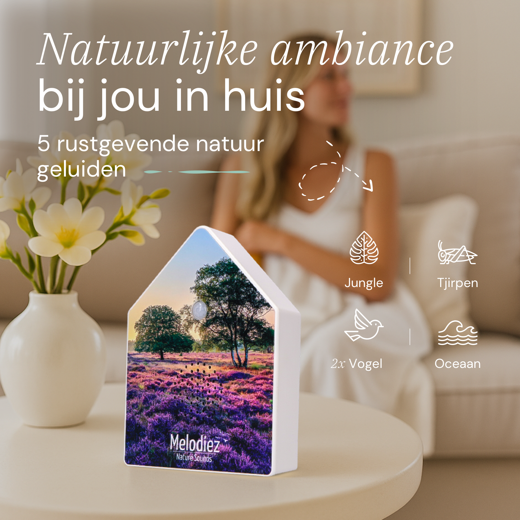 Melodiez Nature Box Lavender Dawn: Beschikbare natuurgeluiden