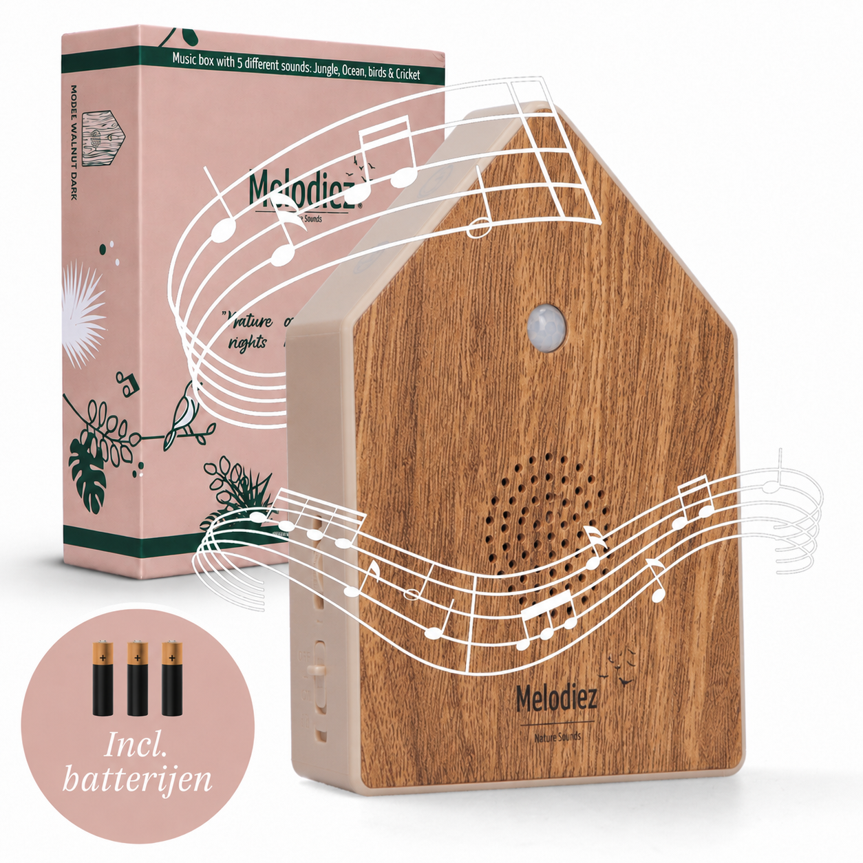Melodiez Nature Box Deluxe Oak Light: Vrijstaande productfoto