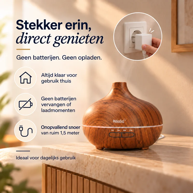 Melodiez Aroma Diffuser: Stekker erin, direct genieten